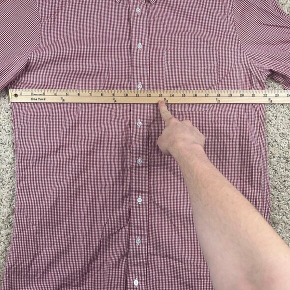 Gitman Bros. Tailored Fit Button Up Shirt Mens USA Made 16.5 40 Red White Check - Picture 7 of 11